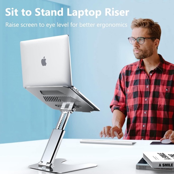 Collapsible Adjustable Silver Laptop Stand - Ergonomic - NWOT - Picture 7 of 13